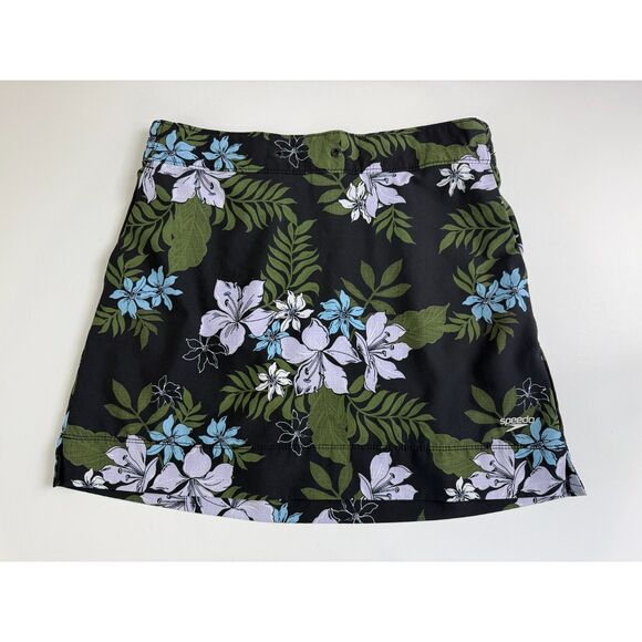 Speedo Women's Black Tropical Floral Print Skort Size S Small - Picture 1 of 12